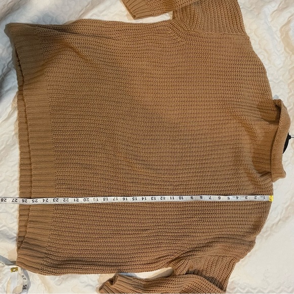 American Eagle Oversized Knit Camel Sweater Women’s Medium Cotton Blend - Picture 6 of 8